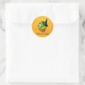 Sticker Rond Cute Green Halloween Cupcake (Sac)