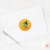Sticker Rond Cute Green Halloween Cupcake (Enveloppe)