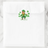 Sticker Rond Cute Green Leprechaun Shamrock de la Saint Patrick (Sac)