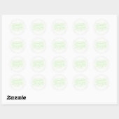 Sticker Rond Cute Green “Promoted to First Grade” Design (Feuille)