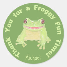 Cute Green Tree Frog - Merci anniversaire de enfan