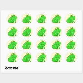 Sticker Rond Cute grenouille caricaturale (Feuille)