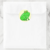 Sticker Rond Cute grenouille caricaturale (Sac)