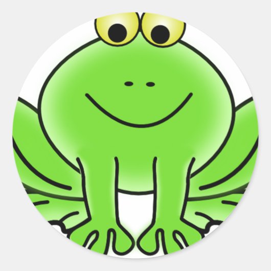 Sticker Rond Cute grenouille drôle (Devant)