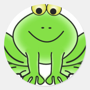 Sticker Rond Cute grenouille drôle