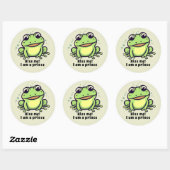 Sticker Rond Cute grenouille m'embrasser (Feuille)