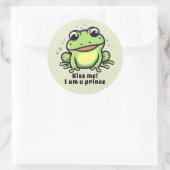 Sticker Rond Cute grenouille m'embrasser (Sac)