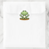 Sticker Rond Cute Grenouille verte (Sac)