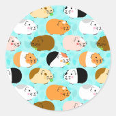 Sticker Rond Cute Guinea Pig Pattern (Devant)