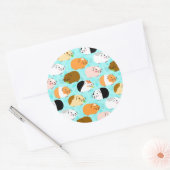 Sticker Rond Cute Guinea Pig Pattern (Enveloppe)