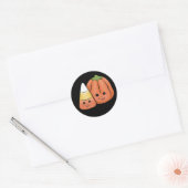 Sticker Rond Cute Halloween Candy Corn & Citrouille (Enveloppe)