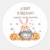 Sticker Rond Cute Halloween Cauldron Baby brasse douche (Devant)