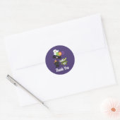 Sticker Rond Cute Halloween Chat, chauve-souris, maman et Merci (Enveloppe)