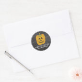 Sticker Rond Cute Halloween Funny Citrouille Jack-o'-lantern Cu (Enveloppe)