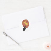 Sticker Rond Cute Halloween Jack O'Lantern et Crow (Enveloppe)