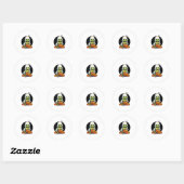 Sticker Rond Cute Halloween Turtle Ghost avec bonbon (7) (Feuille)