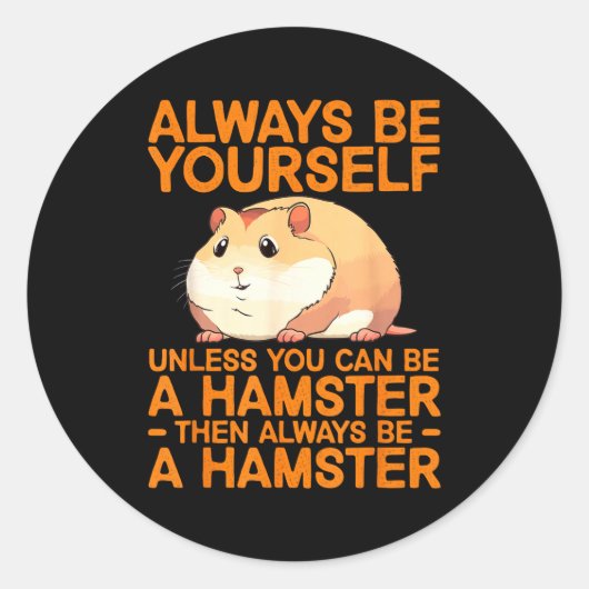Sticker Rond Cute Hamster Design For Men Women Kids Dwarf Hamst (Devant)
