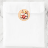 Sticker Rond Cute Hamster Merci (Sac)