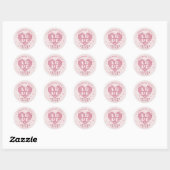 Sticker Rond Cute Handmade With Love Crochet Yarn Blush Pink (Feuille)