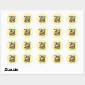 Sticker Rond Cute Happy Easter cow  (Feuille)