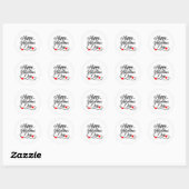 Sticker Rond Cute Happy Valentine's Day word art (Feuille)