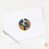 Sticker Rond Cute Harlequin Great Dane (Enveloppe)