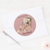Sticker Rond Cute Hawk Bird Ce livre appartient Boite (Enveloppe)