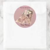 Sticker Rond Cute Hawk Bird Ce livre appartient Boite (Sac)