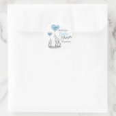 Sticker Rond Cute Heart BOY Blue Elephant maman & Baby shower (Sac)