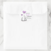 Sticker Rond Cute Heart LAVENDER Elephant maman & Baby shower (Sac)
