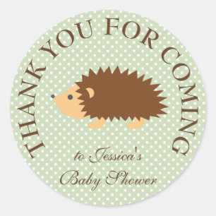 Sticker Rond Cute hedgie hedgehog merci baby shower petit