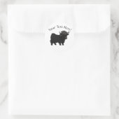 Sticker Rond Cute Highland Cow Calf Modifier le nom du texte (Sac)