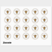Sticker Rond Cute Honey Bee Floral Honey Label (Feuille)