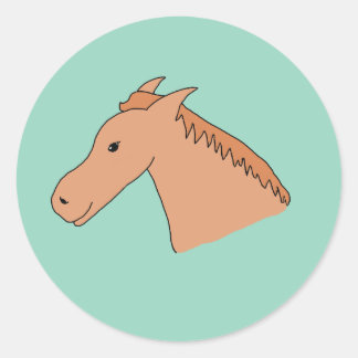 Sticker Rond Cute horse