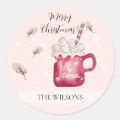 Sticker Rond Cute Hot Cocoa Holiday Illustration (Devant)