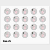 Sticker Rond Cute I coeurs Desgin (Feuille)