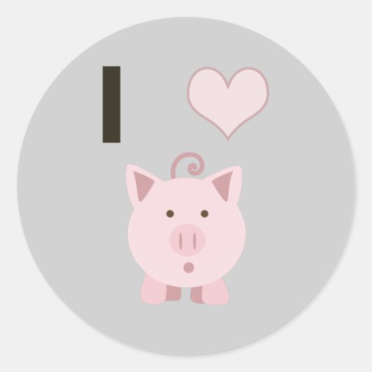 Sticker Rond Cute I coeurs Desgin (Devant)