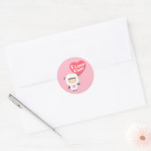 Sticker Rond Cute I Love Ewe Sheep Pun Humour (Enveloppe)