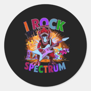 Sticker Rond Cute I Rock Le Spectre Autisme Mère Motivé Un
