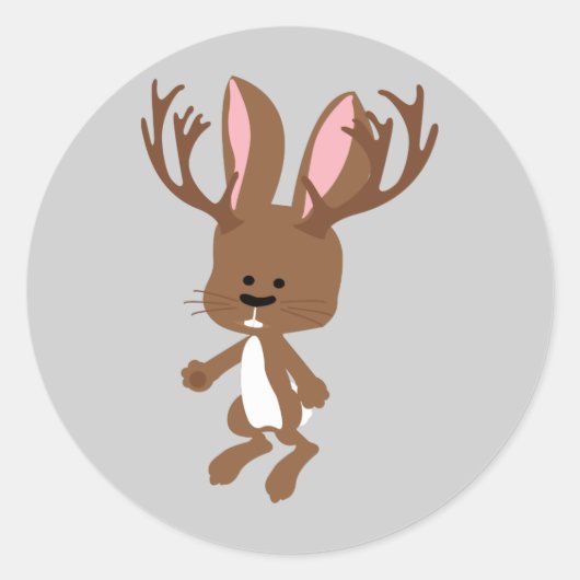 Sticker Rond Cute Jackalope (Devant)