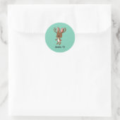 Sticker Rond Cute Jackalope - Austin, Texas (Sac)