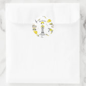 Sticker Rond Cute Jaune Construction Camion Motif (Sac)