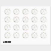 Sticker Rond Cute Jaune Rustique Pré Floral Mariage de la couro (Feuille)