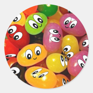 Sticker Rond Cute Jelly Bean