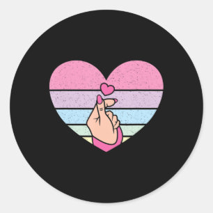 Sticker Rond Cute K Pop Music Retro Heart Anime Lover Kpop