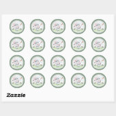Sticker Rond Cute Kawai Bunny Golfer Sport (Feuille)