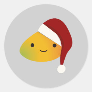 Sticker Rond Cute Kawai Christmasi Mango
