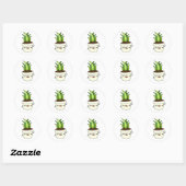 Sticker Rond Cute Kawaii Aloe Vera (Feuille)