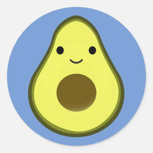 Sticker Rond Cute Kawaii Avocado (Devant)