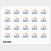 Sticker Rond Cute Kawaii Axolotl dans l'eau (Feuille)